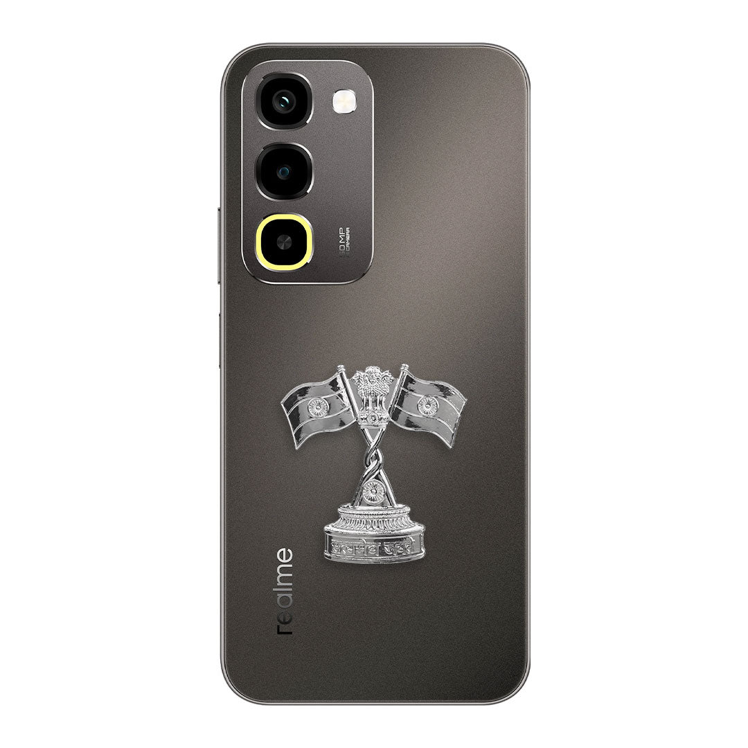Realme P4R 5G Compatible Satyamev Jayate 3D Metal Emblem Sticker