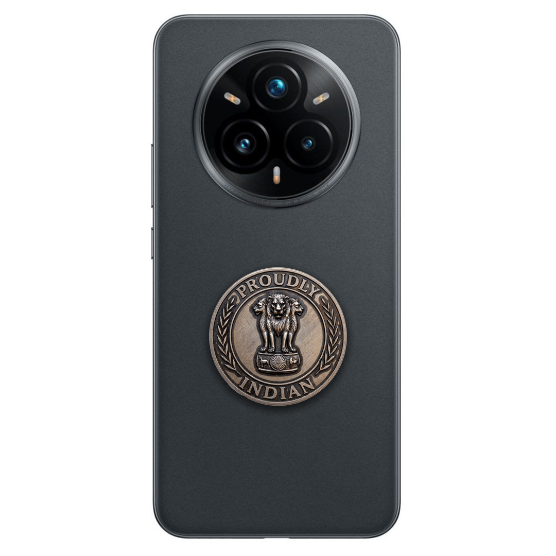 Realme 14 Pro+ 5G Compatible Satyamev Jayate 3D Metal Emblem Sticker