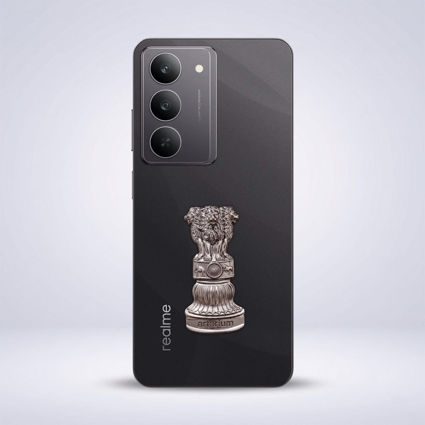 Realme 14X 5G Compatible Satyamev Jayate 3D Metal Emblem Sticker