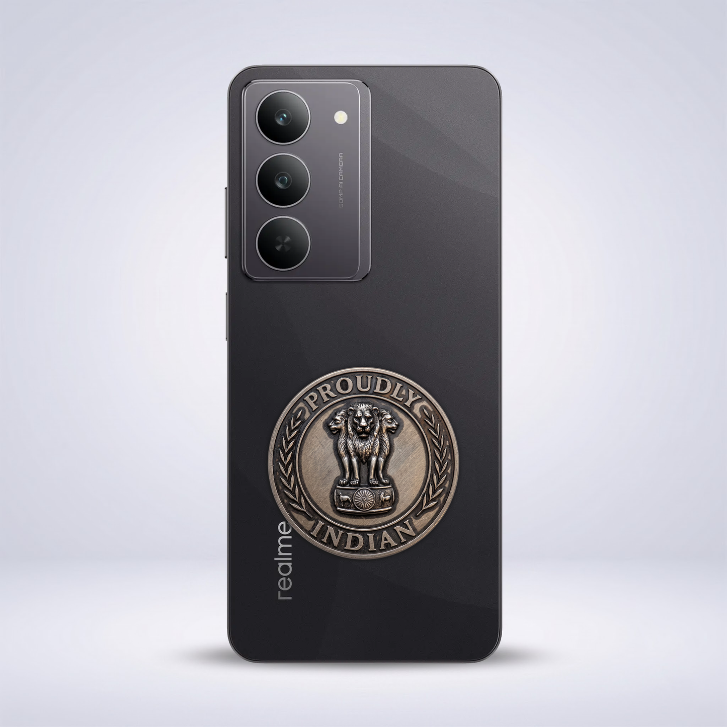 Realme 14X 5G Compatible Satyamev Jayate 3D Metal Emblem Sticker