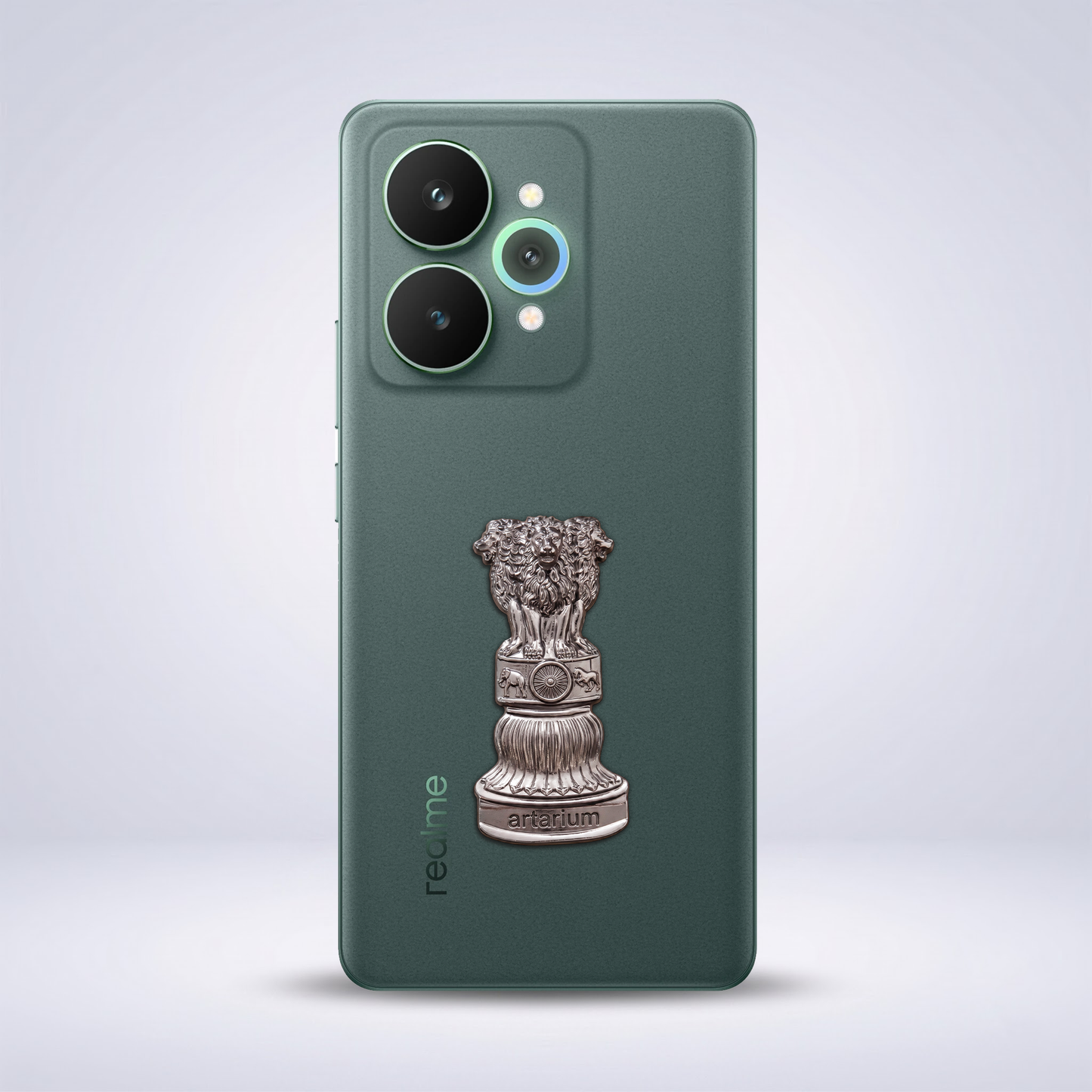 Realme 15 5G Compatible Satyamev Jayate 3D Metal Emblem Sticker