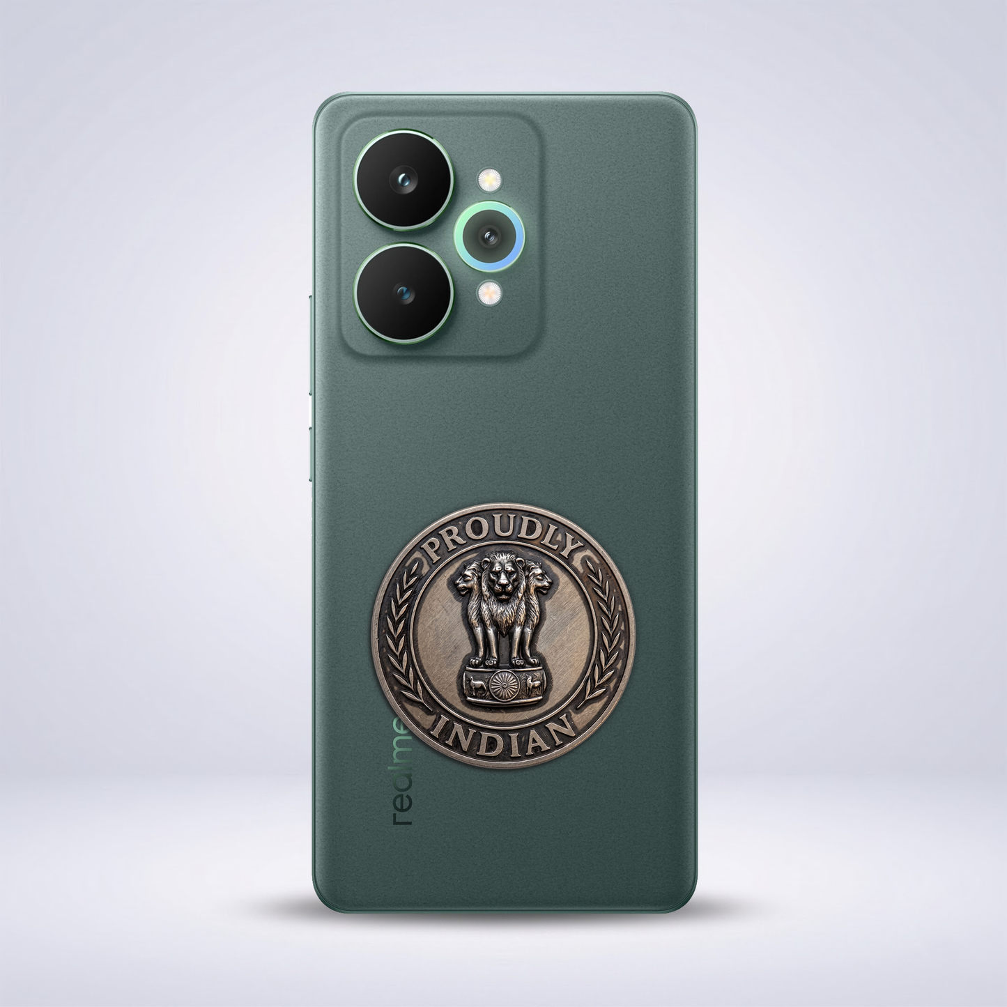 Realme 15 5G Compatible Satyamev Jayate 3D Metal Emblem Sticker