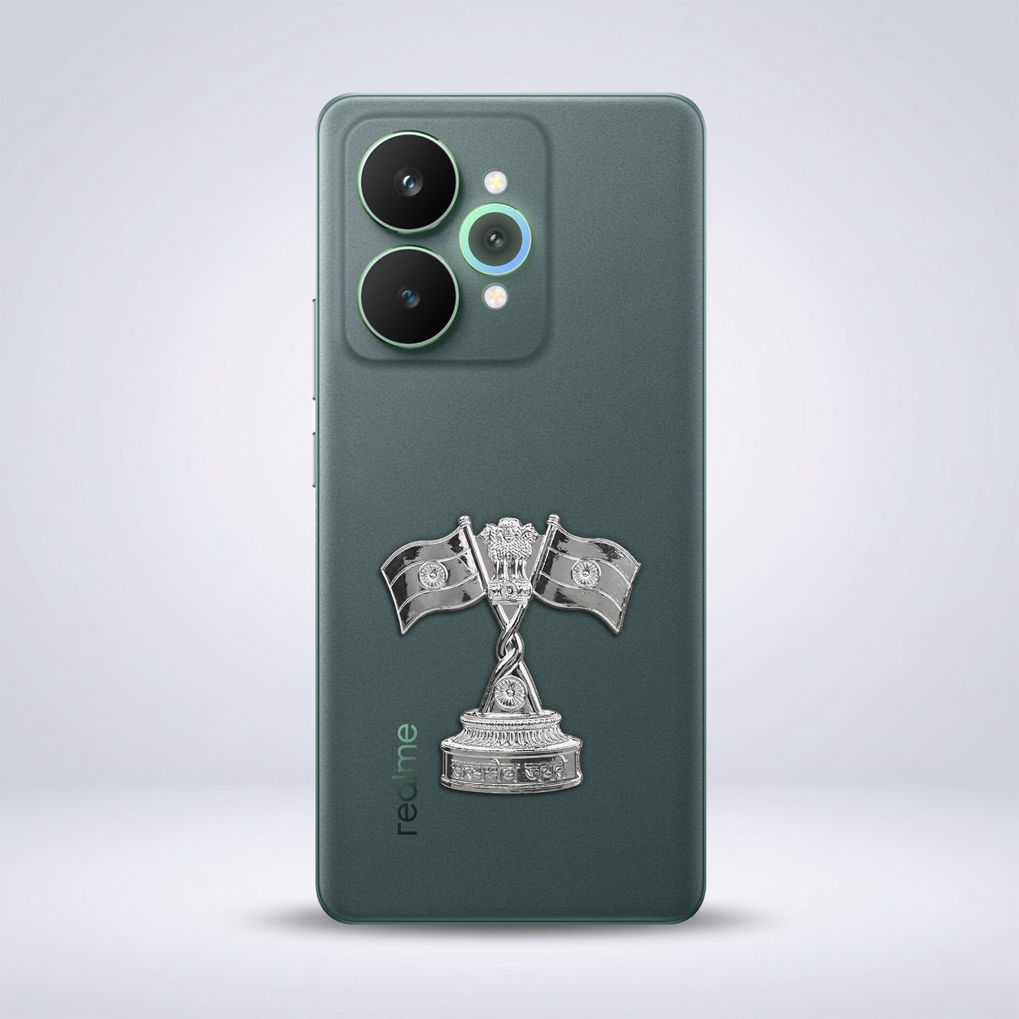 Realme 15 5G Compatible Satyamev Jayate 3D Metal Emblem Sticker
