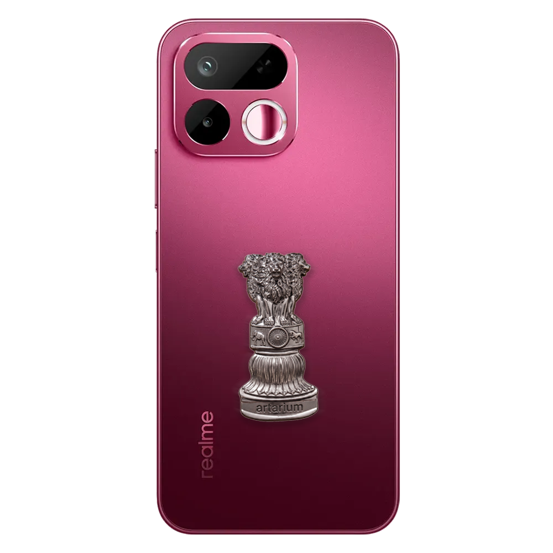 Realme 16T 5G Compatible Satyamev Jayate 3D Metal Emblem Sticker