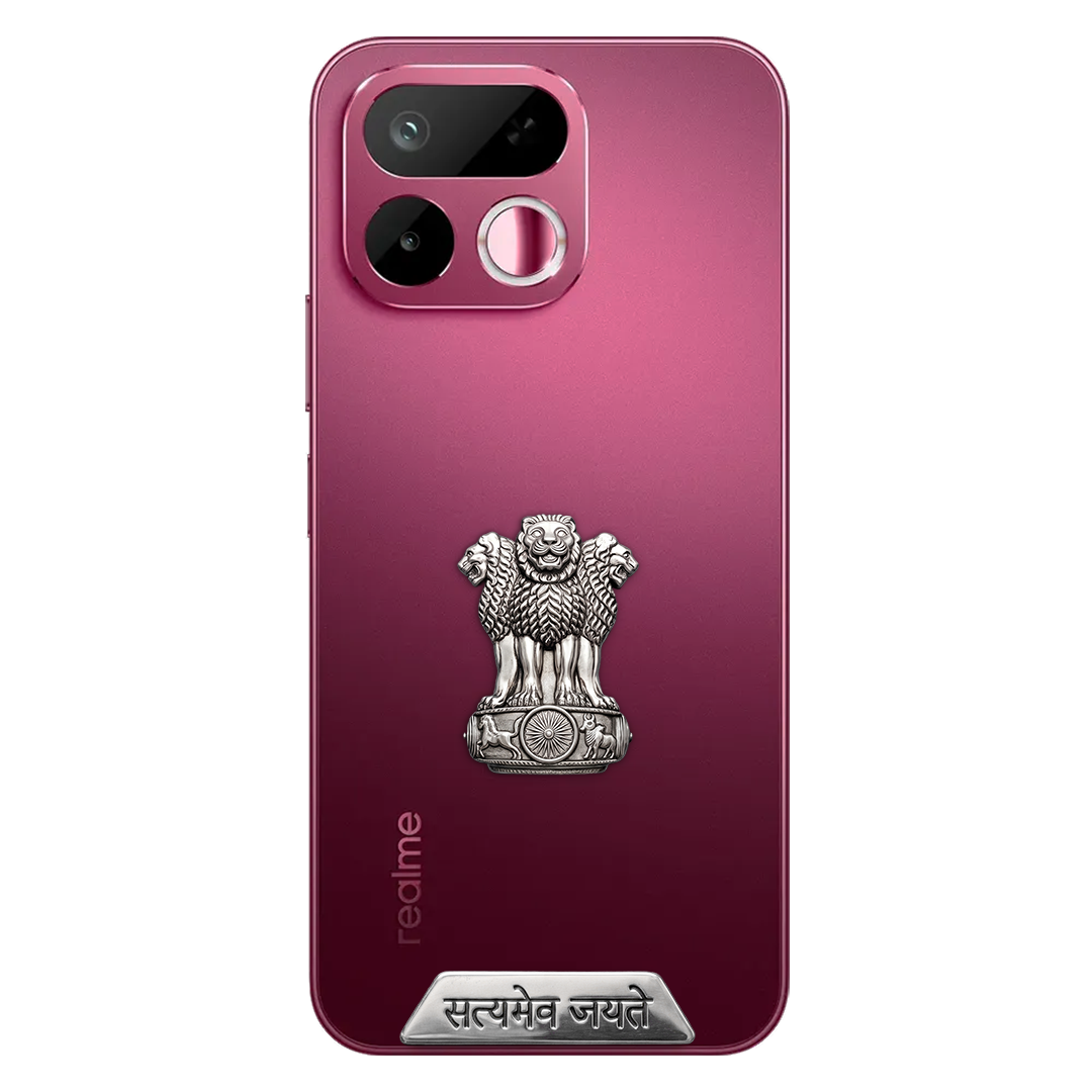 Realme 16T 5G Compatible Satyamev Jayate 3D Metal Emblem Sticker