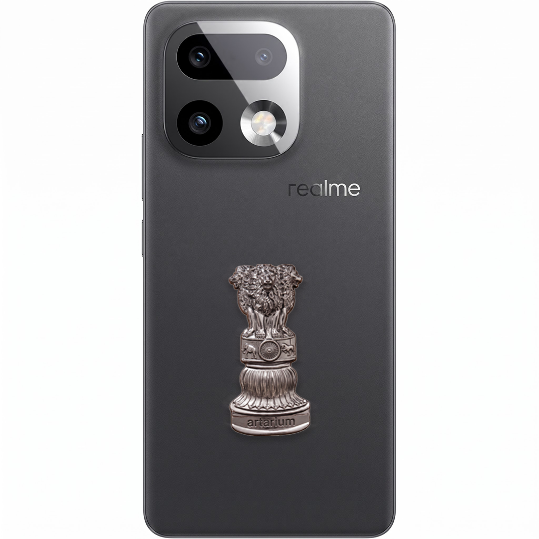 Realme 16 Pro+ 5G Compatible Satyamev Jayate 3D Metal Emblem Sticker