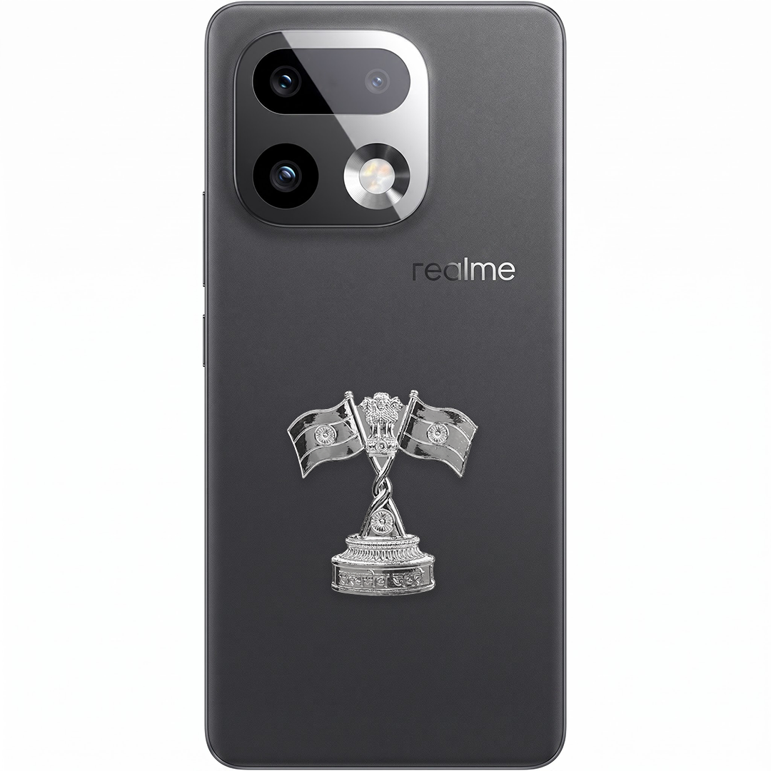 Realme 16 Pro+ 5G Compatible Satyamev Jayate 3D Metal Emblem Sticker