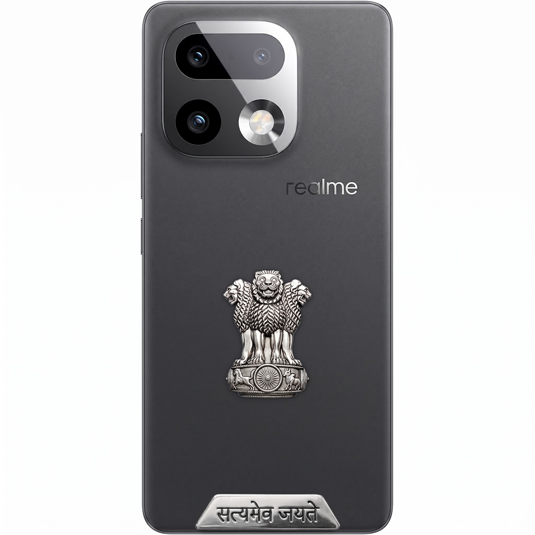 Realme 16 Pro+ 5G Compatible Satyamev Jayate 3D Metal Emblem Sticker
