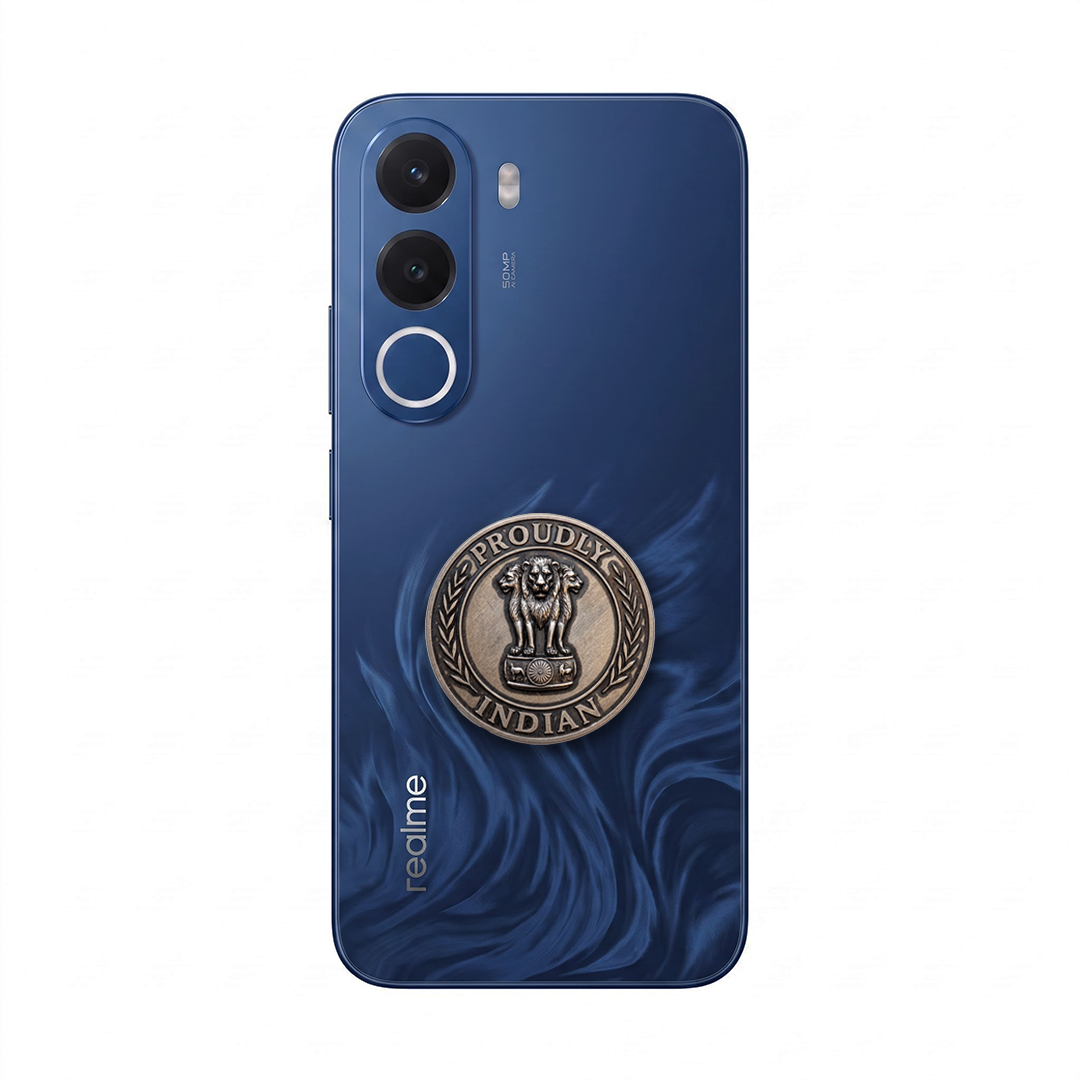 Realme C100x 5G Compatible Satyamev Jayate 3D Metal Emblem Sticker
