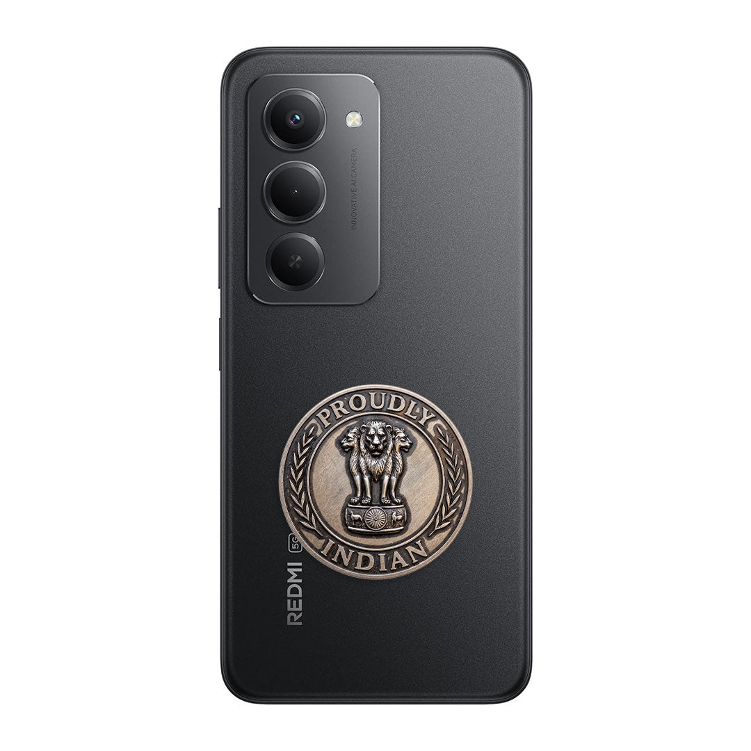 Redmi 15 5G Compatible Satyamev Jayate 3D Metal Emblem Sticker