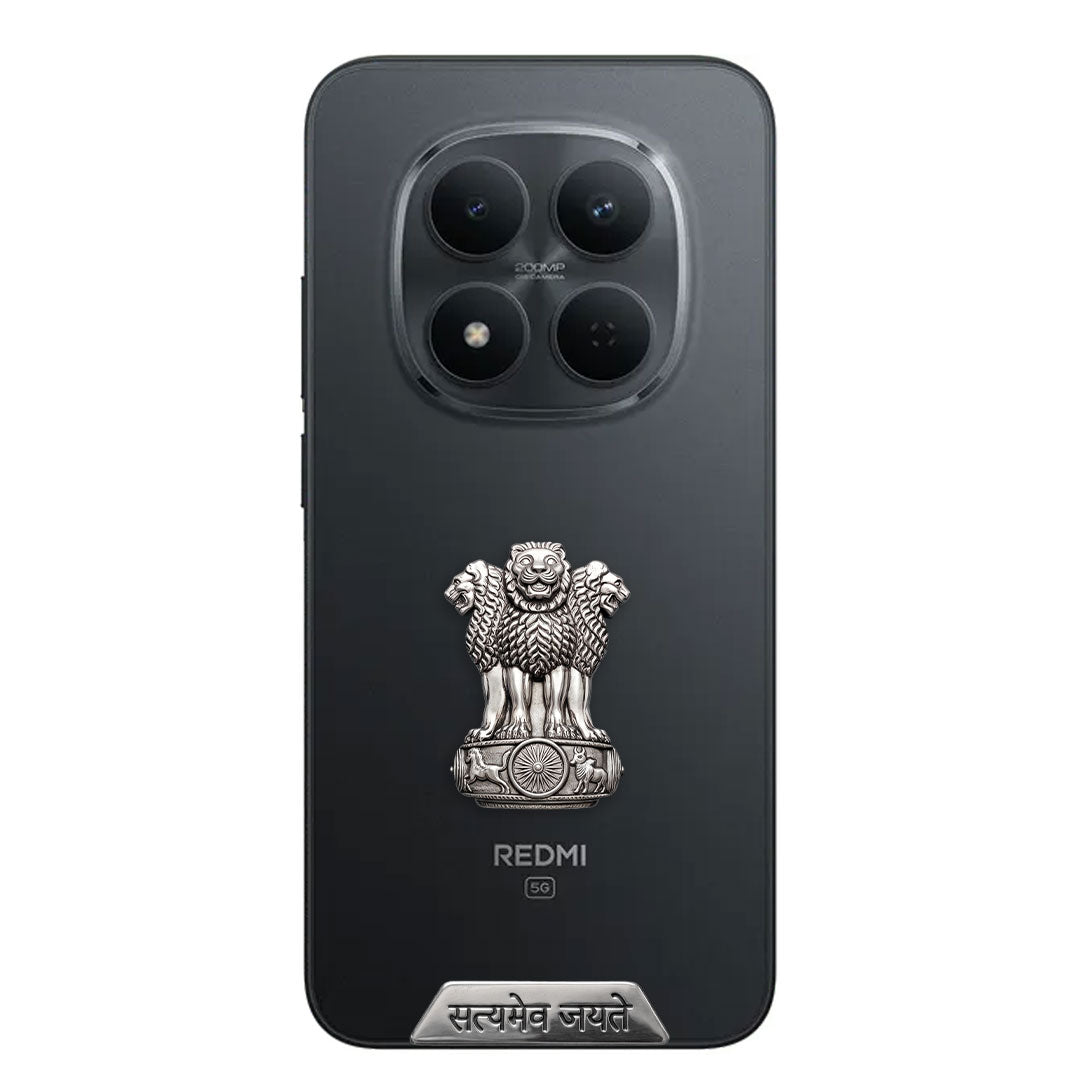 Redmi Note 15 Pro 5G Compatible Satyamev Jayate 3D Metal Emblem Sticker