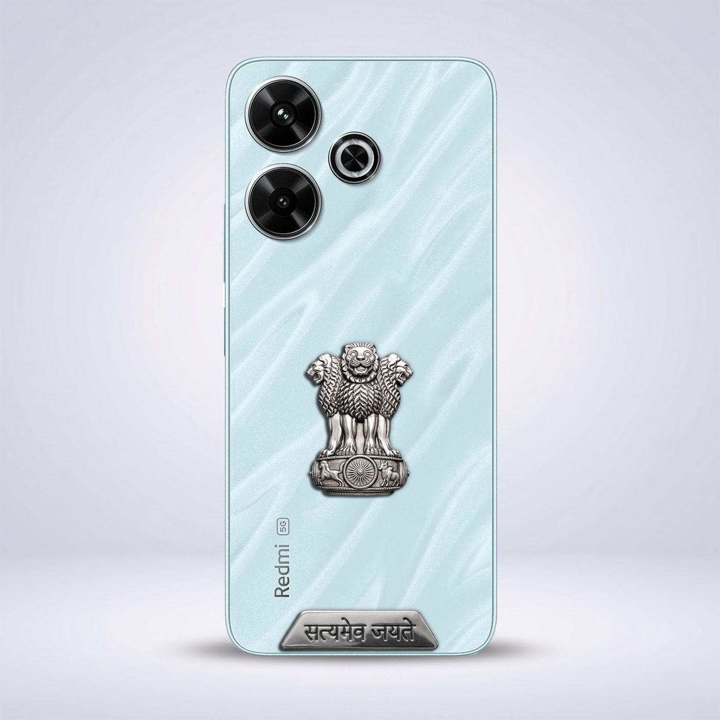 Redmi 13 5G Compatible Satyamev Jayate 3D Metal Emblem Sticker