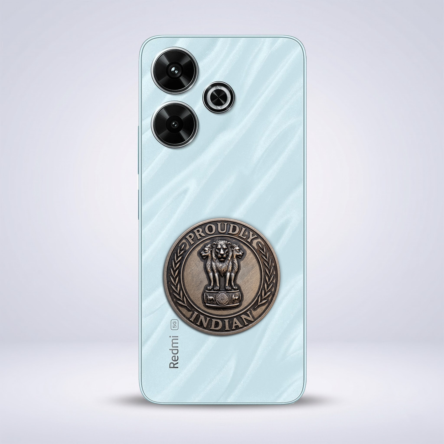 Redmi 13 5G Compatible Satyamev Jayate 3D Metal Emblem Sticker