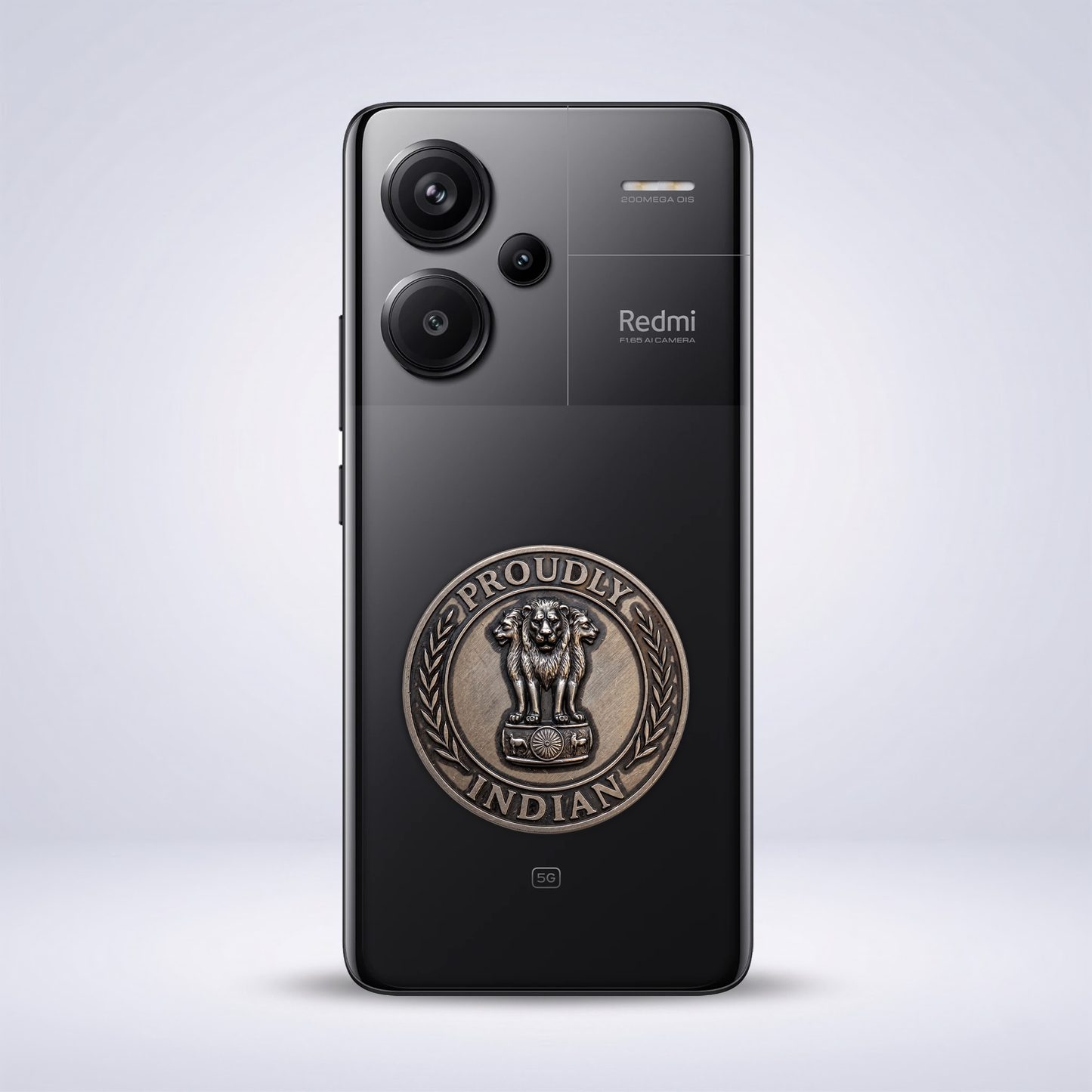 Redmi Note 13 Pro+ 5G Compatible Satyamev Jayate 3D Metal Emblem Sticker