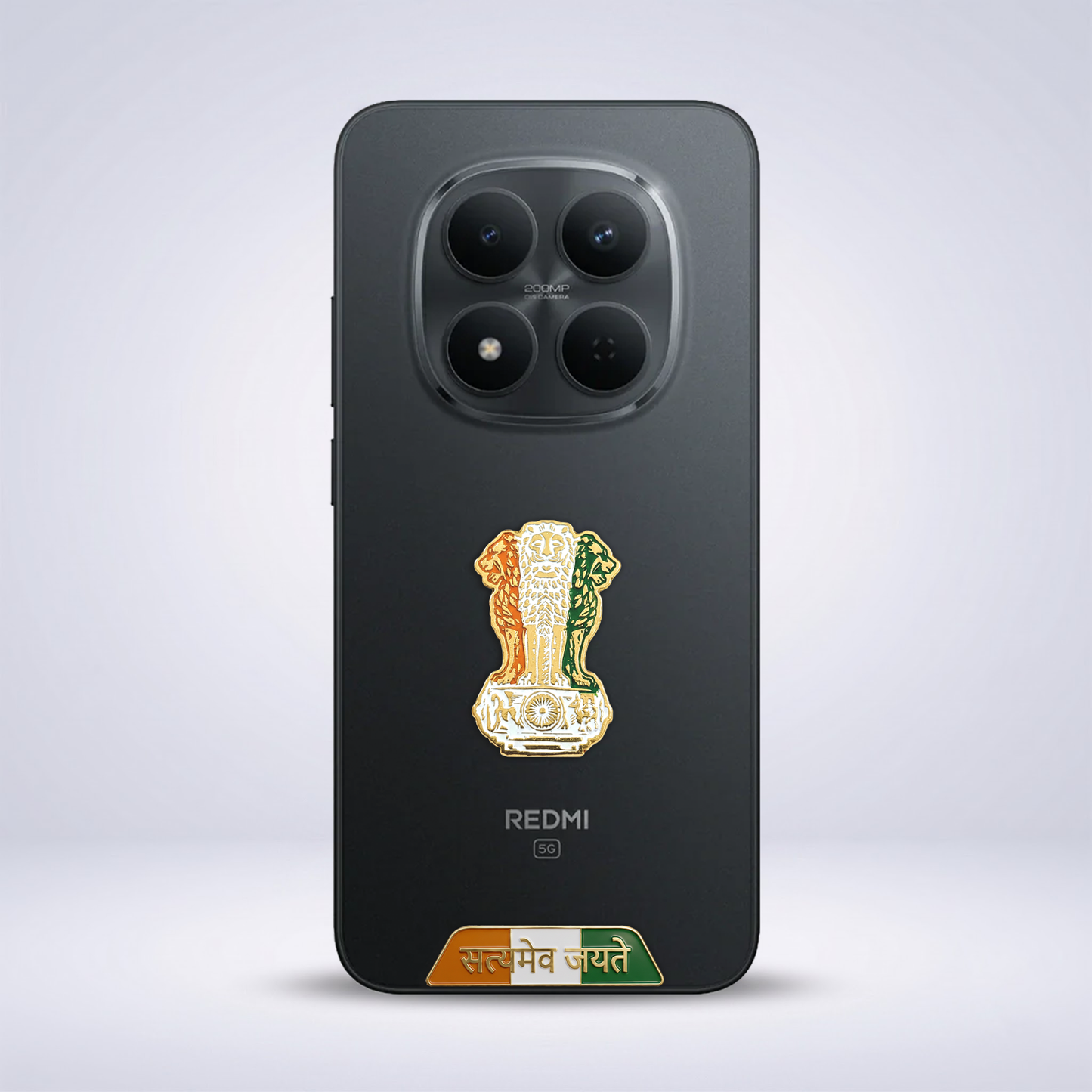 Redmi Note 15 Pro+ 5G Compatible Satyamev Jayate 3D Metal Emblem Sticker