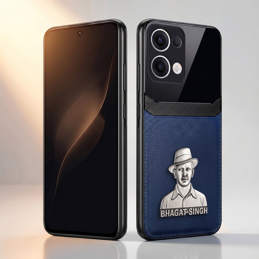 Oppo Reno 13 5G Shaheed Bhagat Singh 3D Metal Leather Back Case