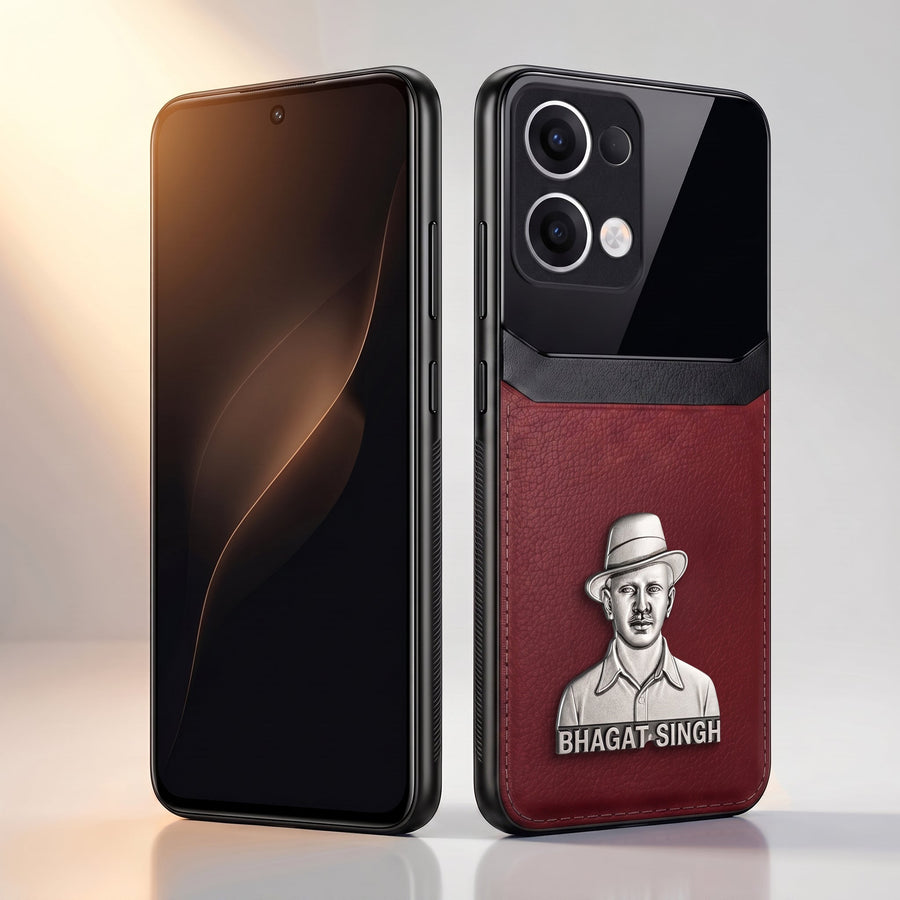 Oppo Reno 13 5G Shaheed Bhagat Singh 3D Metal Leather Back Case