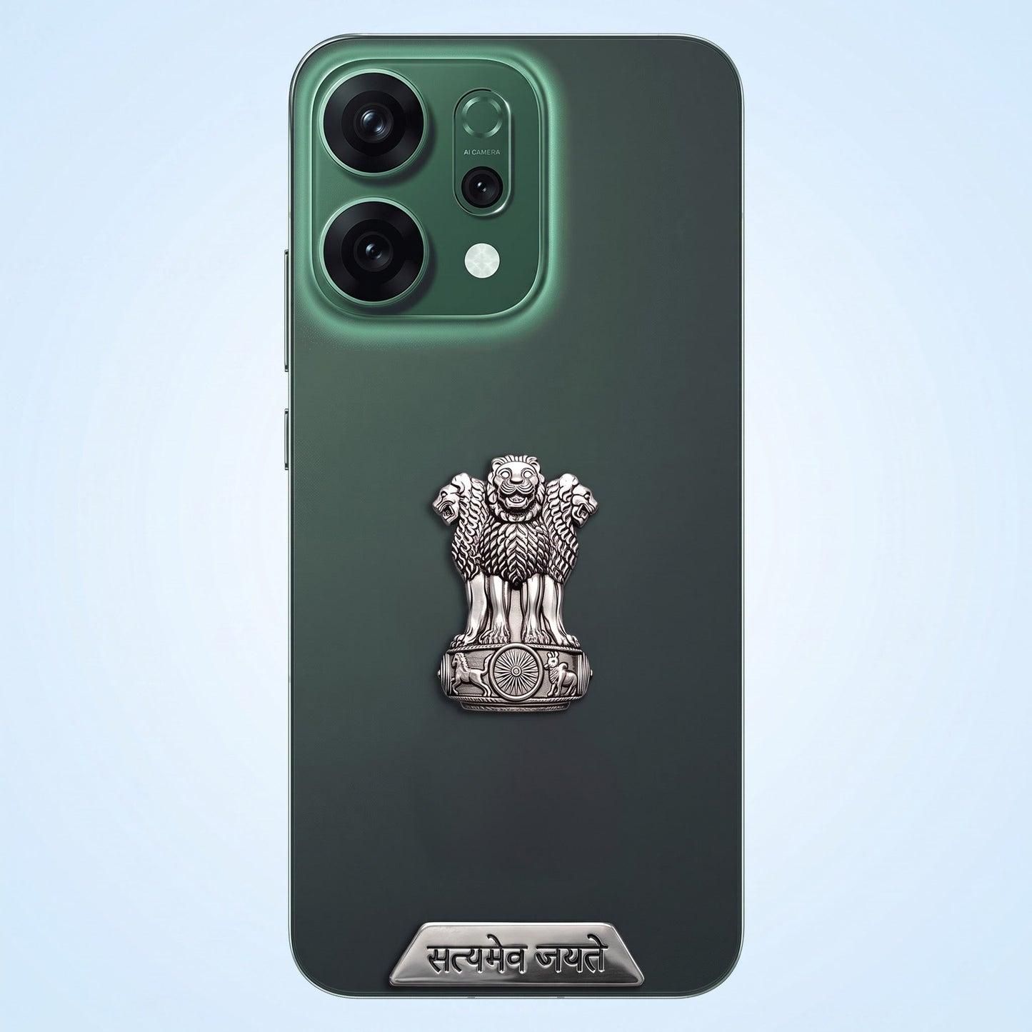 Oppo Reno 14 5G Compatible Satyamev Jayate 3D Metal Emblem Sticker