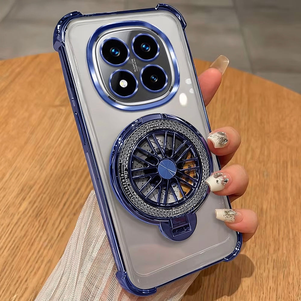 Redmi Note 14 Pro+ 5G Premium Stress Buster Wheel Rotating Shockproof Airbags Case