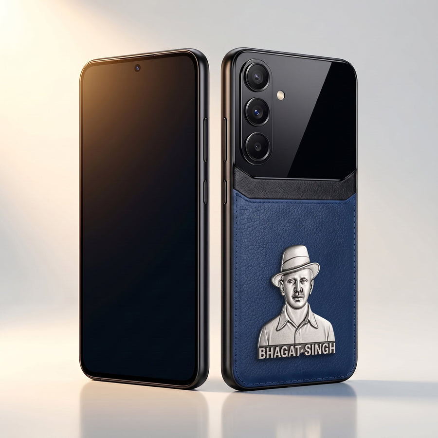 Samsung Galaxy A56 5G Shaheed Bhagat Singh 3D Metal Leather Back Case