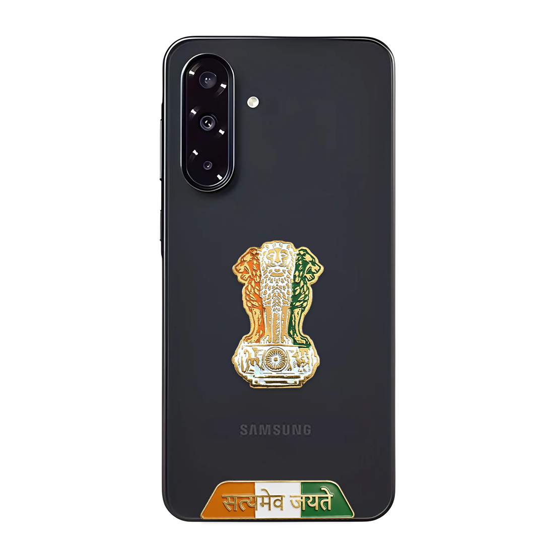 Samsung Galaxy A56 5G Compatible Satyamev Jayate 3D Metal Emblem Sticker