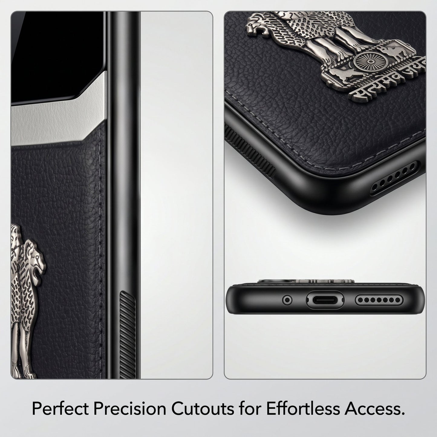 Galaxy A36 5G Satyamev Jayate 3D Metal Leather Back Case