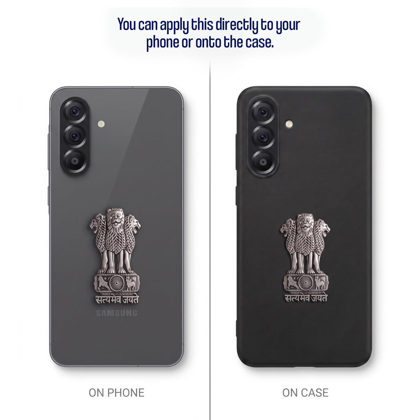 Samsung Galaxy A56 5G Compatible Satyamev Jayate 3D Metal Emblem Sticker