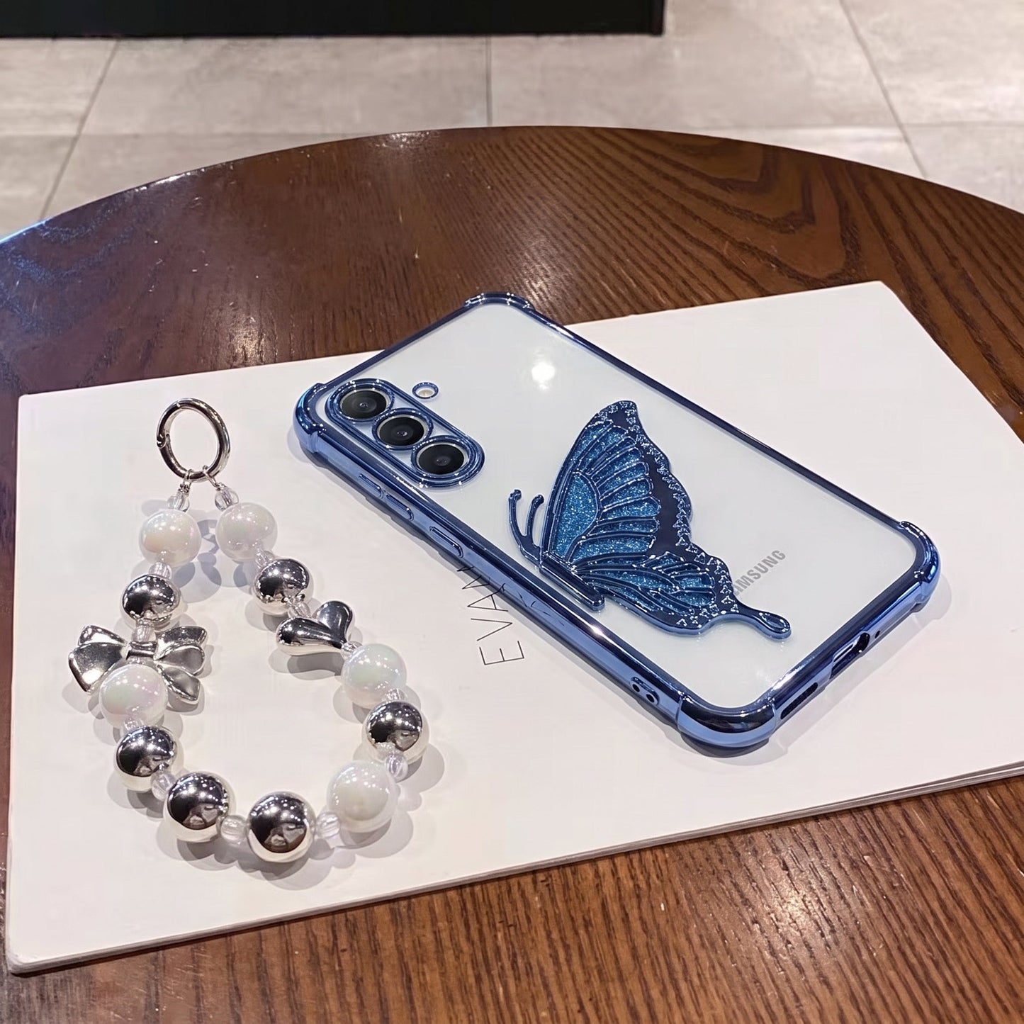 Samsung Galaxy A16 5G Premium Butterfly Glitter Transparent Shockproof Airbag Phone Case