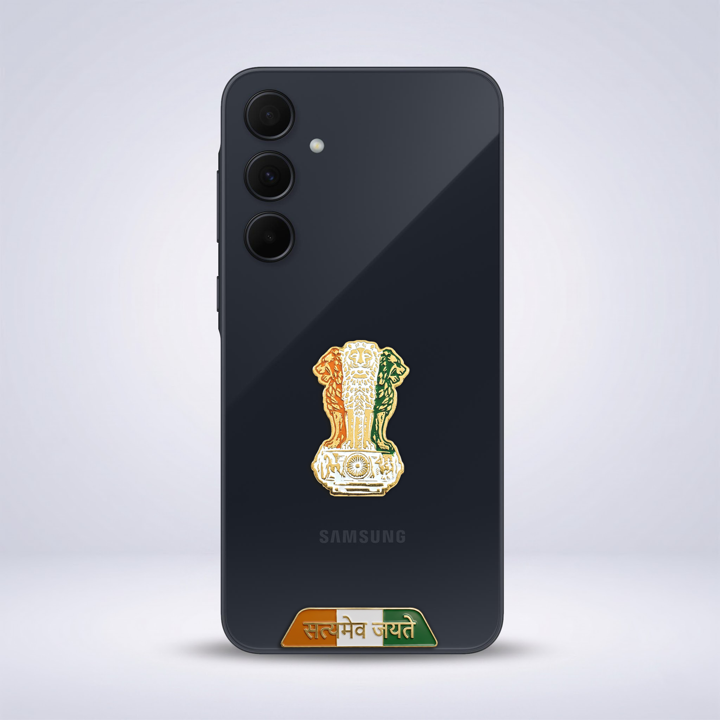 Samsung Galaxy A35 5G Compatible Satyamev Jayate 3D Metal Emblem Sticker