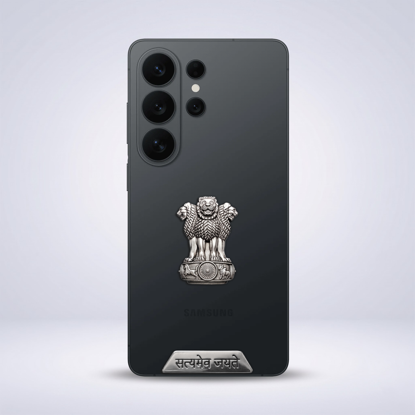 Samsung Galaxy S26 Ultra 5G Compatible Satyamev Jayate 3D Metal Emblem Sticker