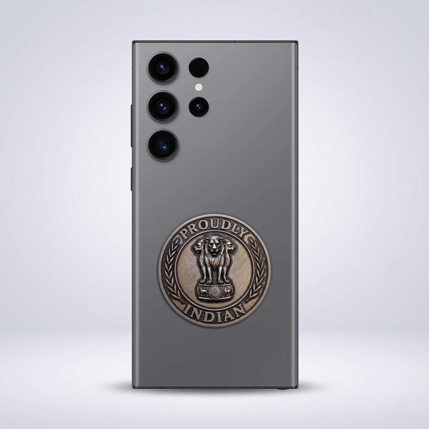 Samsung S23 Ultra 5G Compatible Satyamev Jayate 3D Metal Emblem Sticker