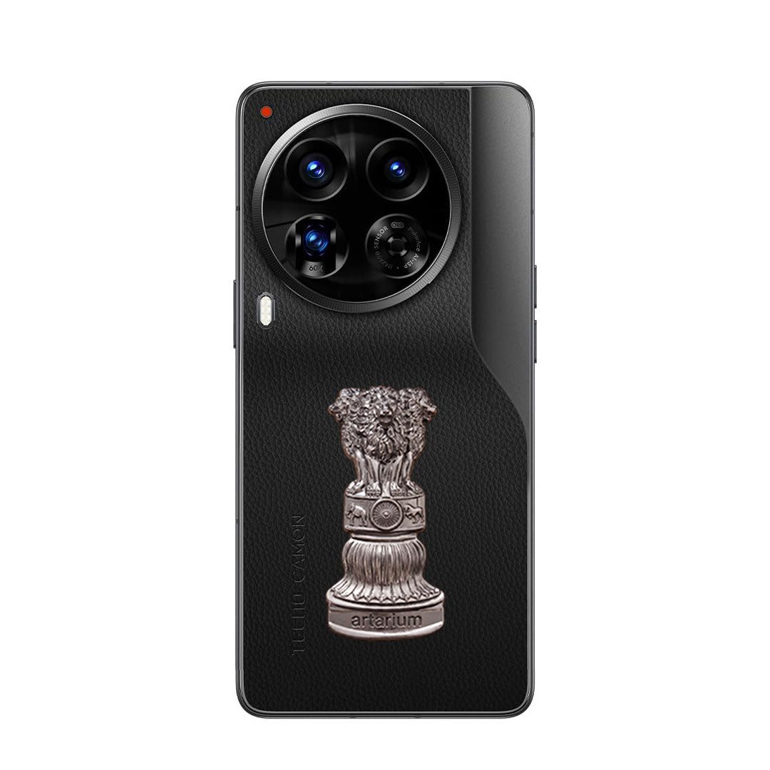 Tecno Camon 30 Premier 5G Compatible Satyamev Jayate 3D Metal Emblem Sticker