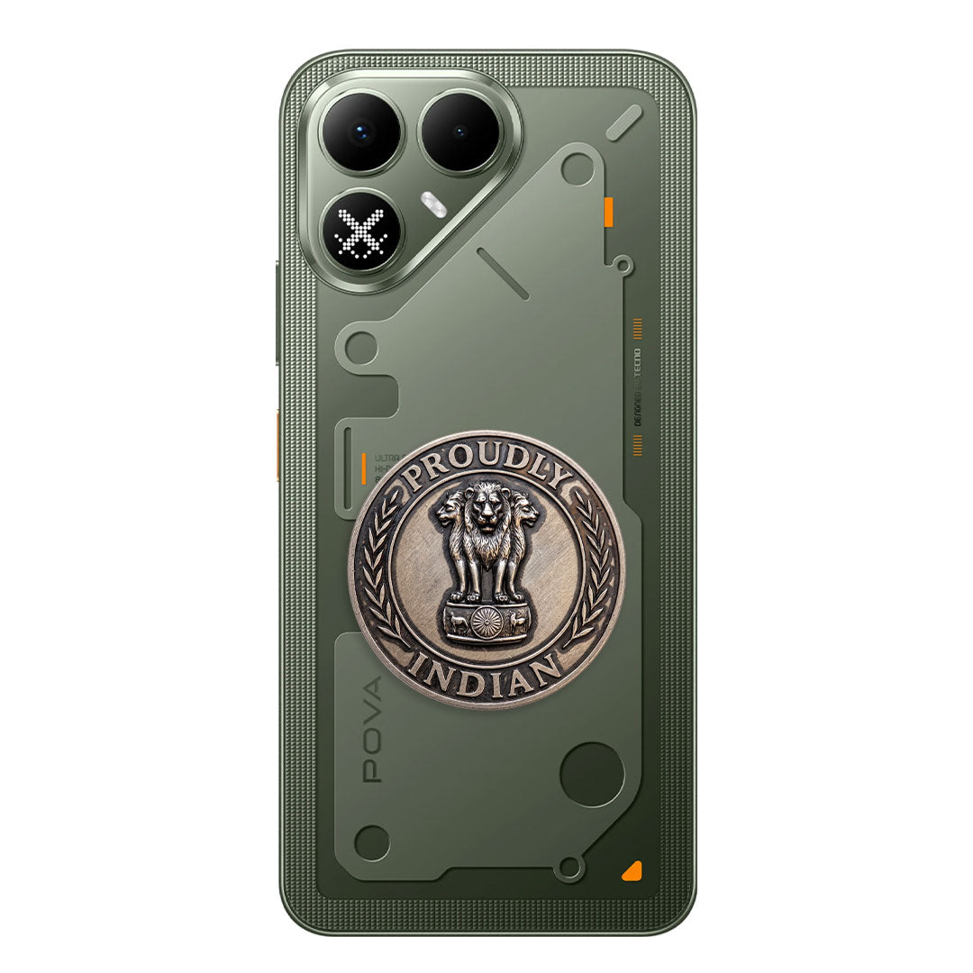 Tecno Pova 8 5G Compatible Satyamev Jayate 3D Metal Emblem Sticker