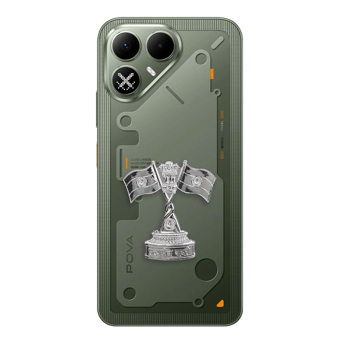 Tecno Pova 8 5G Compatible Satyamev Jayate 3D Metal Emblem Sticker