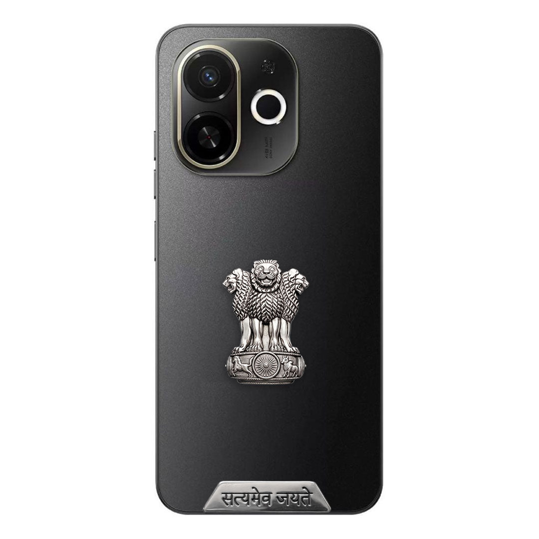 Tecno Spark 30C 5G Compatible Satyamev Jayate 3D Metal Emblem Sticker
