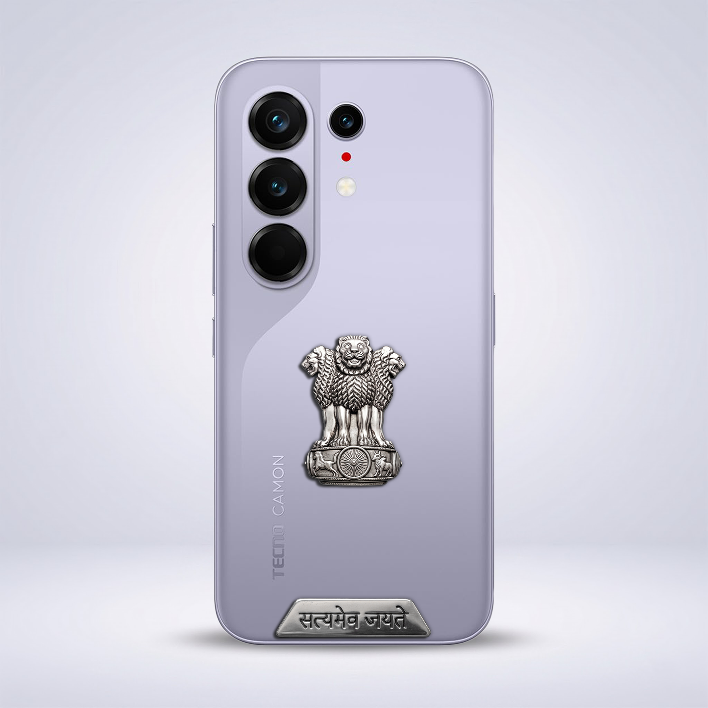Tecno Camon 50 Ultra 5G Compatible Satyamev Jayate 3D Metal Emblem Sticker