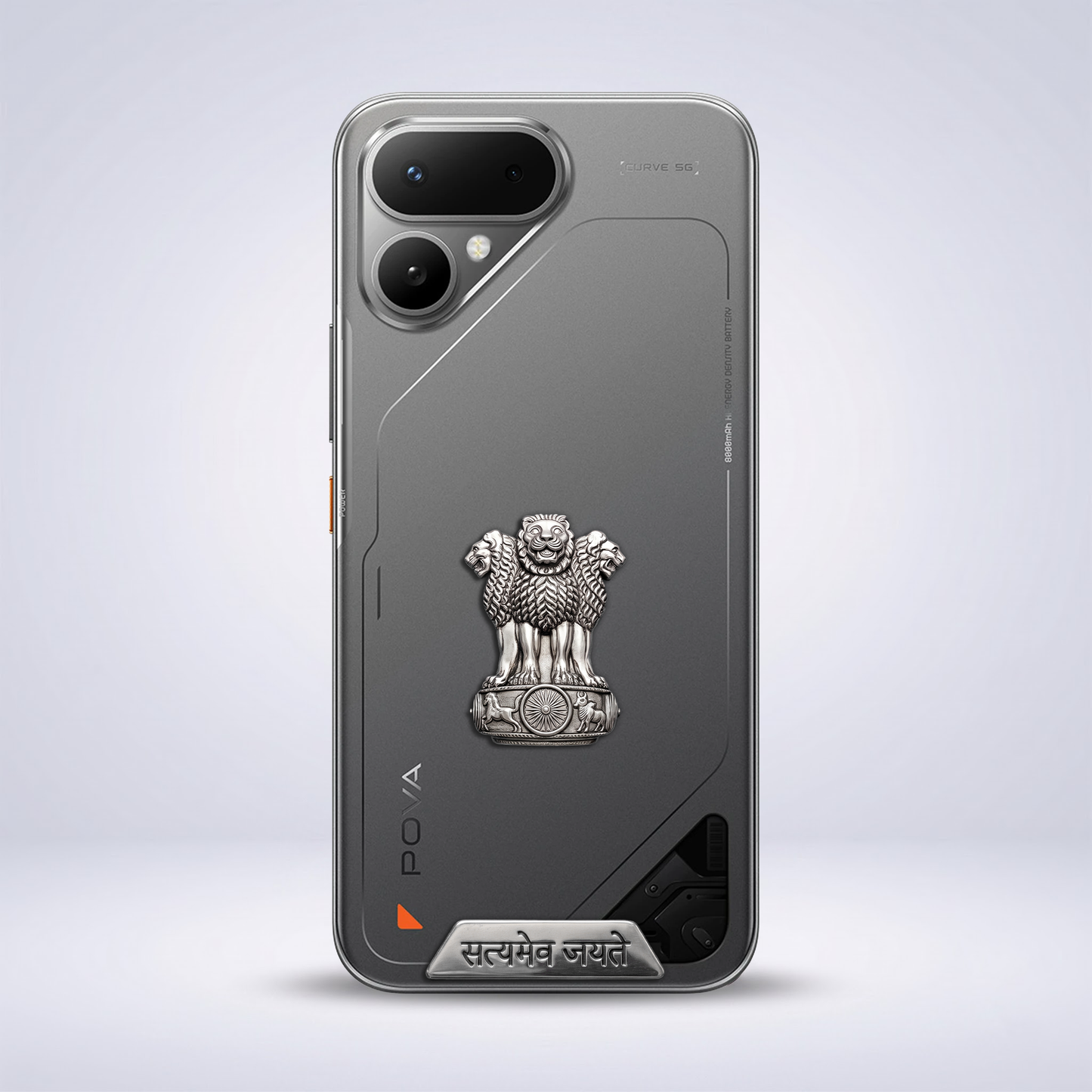 Tecno Pova Curve 2 5G Compatible Satyamev Jayate 3D Metal Emblem Sticker