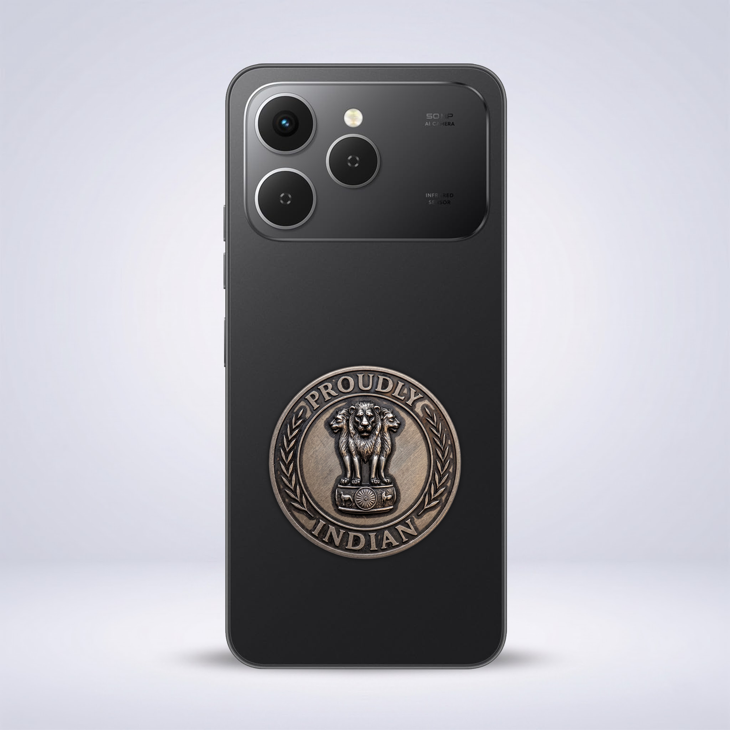 Tecno Spark 40 5G Compatible Satyamev Jayate 3D Metal Emblem Sticker