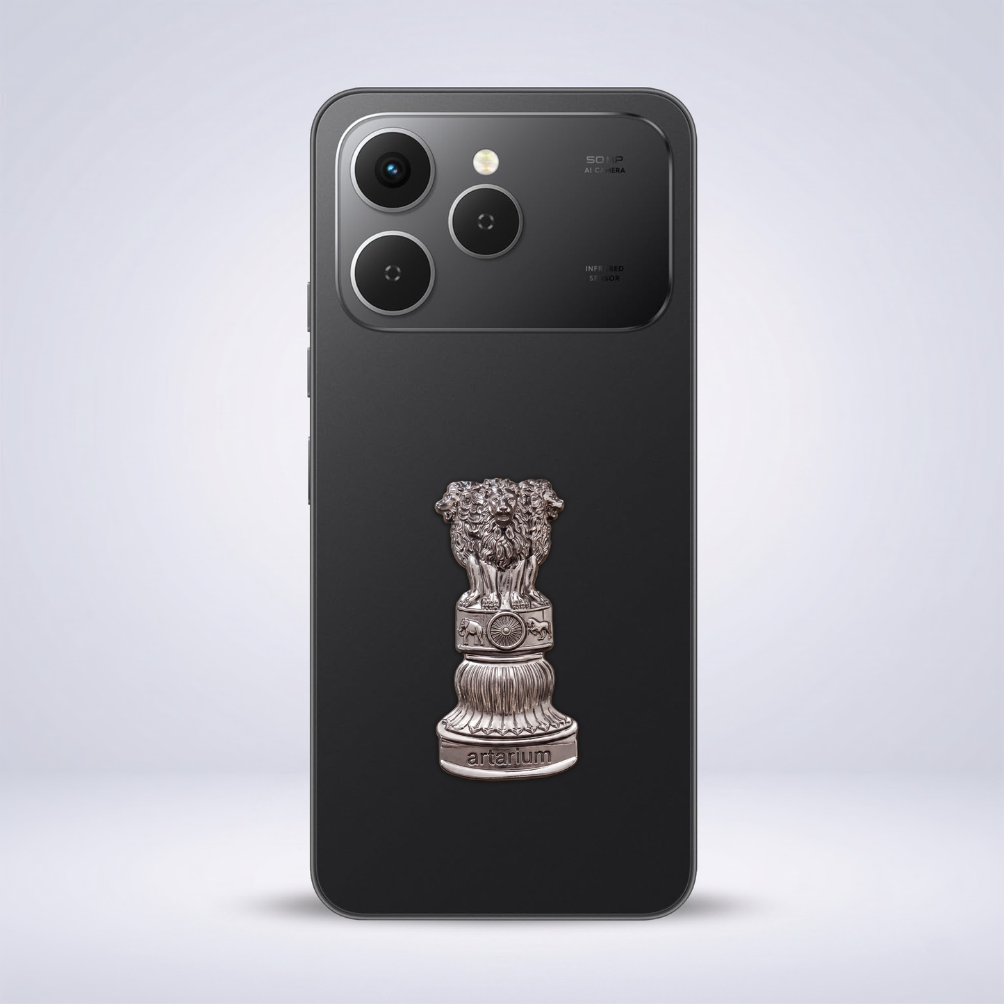 Tecno Spark 40 5G Compatible Satyamev Jayate 3D Metal Emblem Sticker