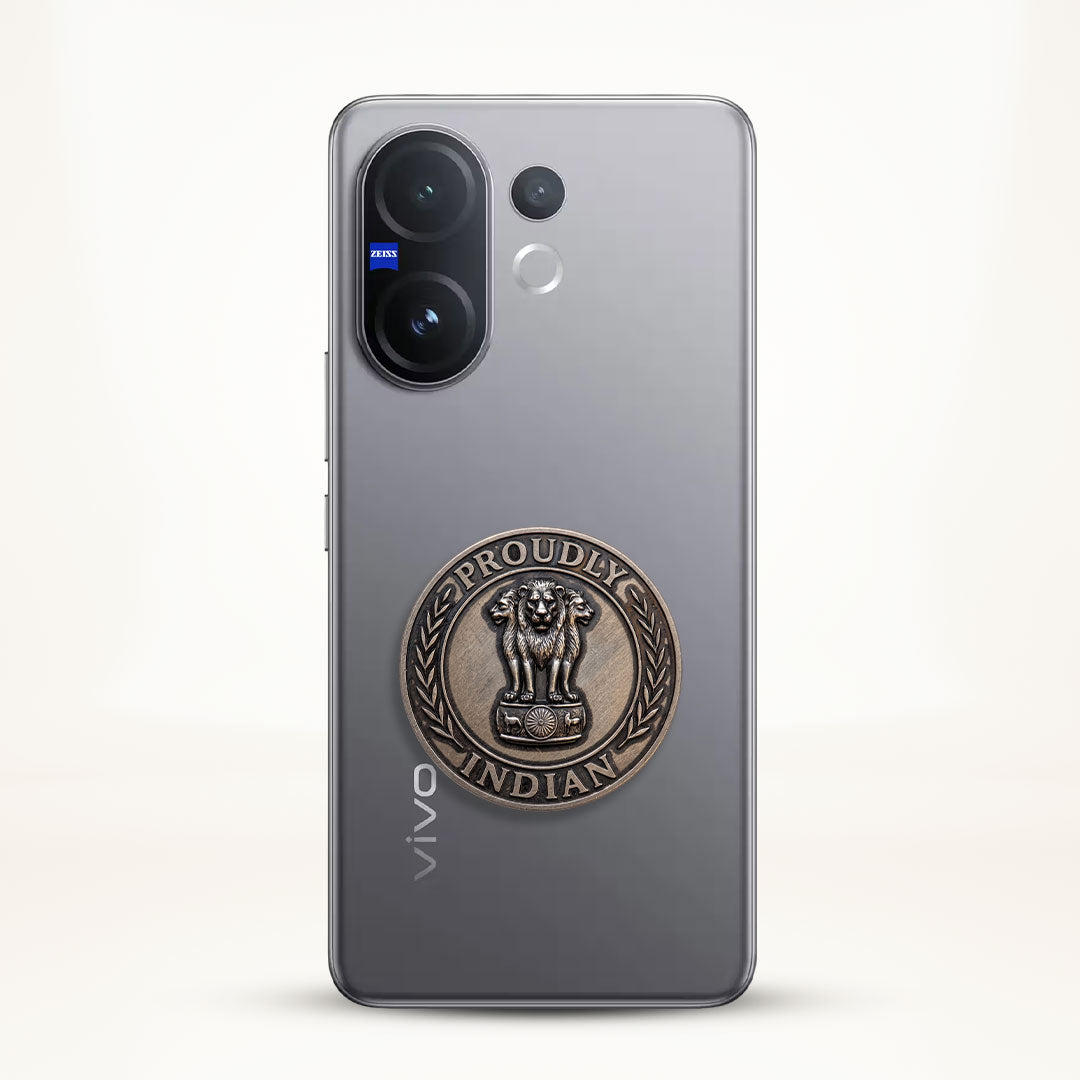 Vivo T4 Pro 5G Compatible Satyamev Jayate 3D Metal Emblem Sticker