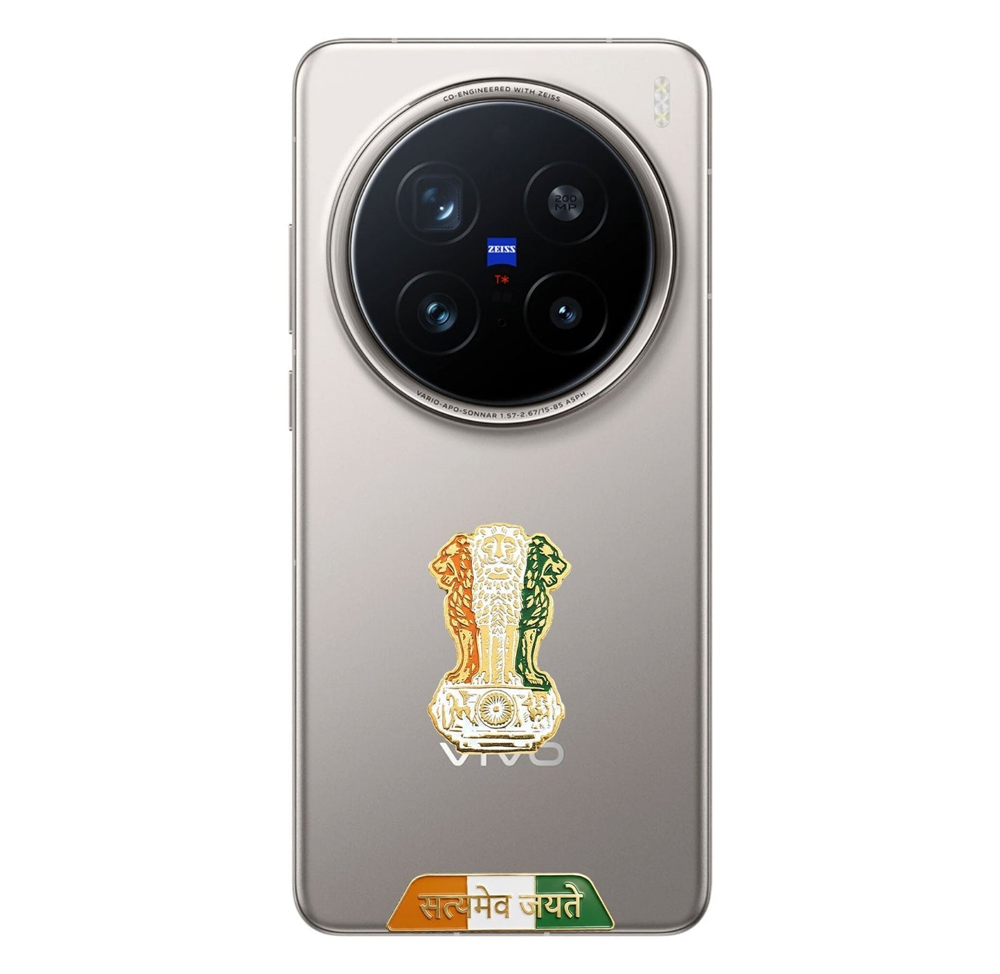 Vivo X200 Pro 5G Compatible Satyamev Jayate 3D Metal Emblem Sticker
