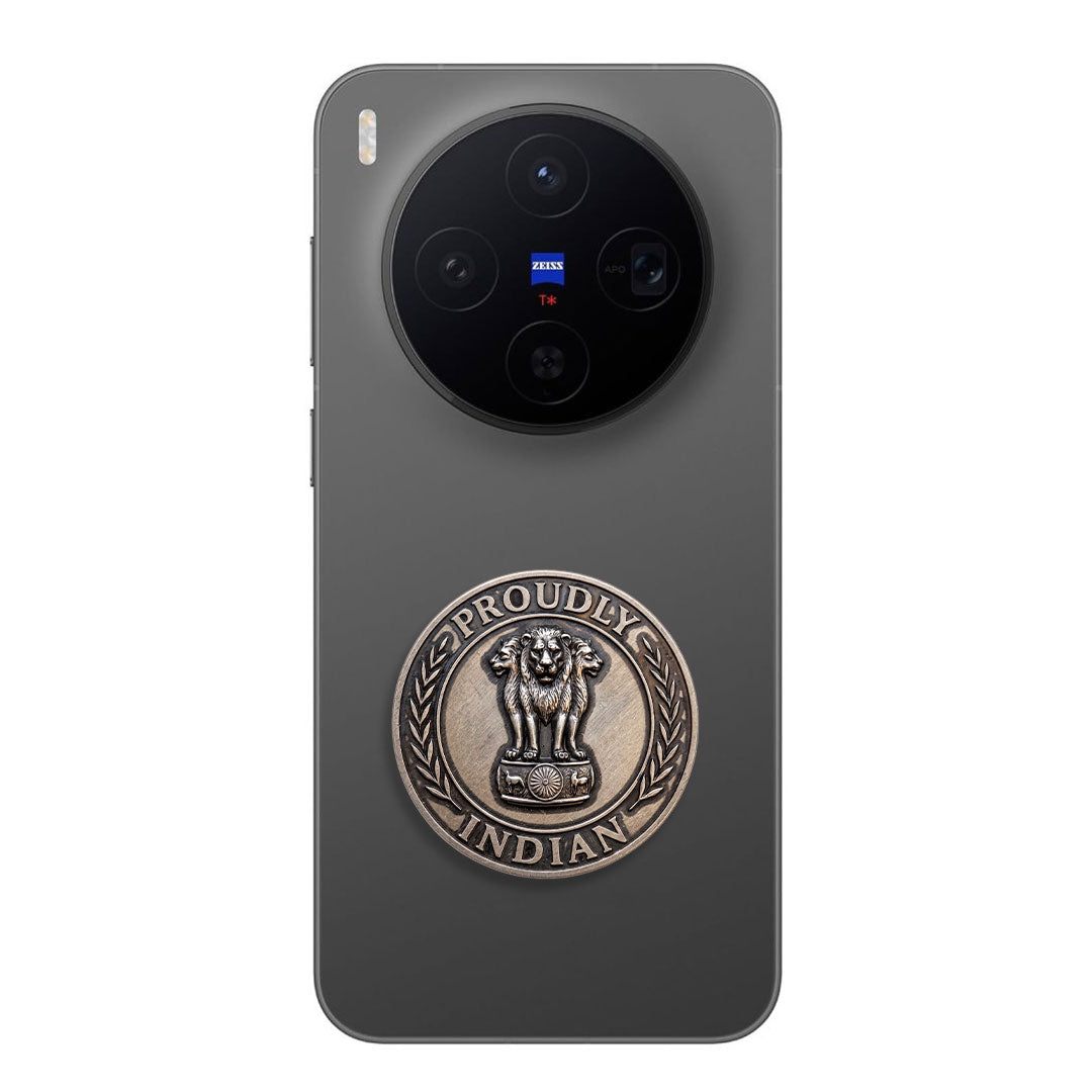 Vivo X300 5G Compatible Satyamev Jayate 3D Metal Emblem Sticker