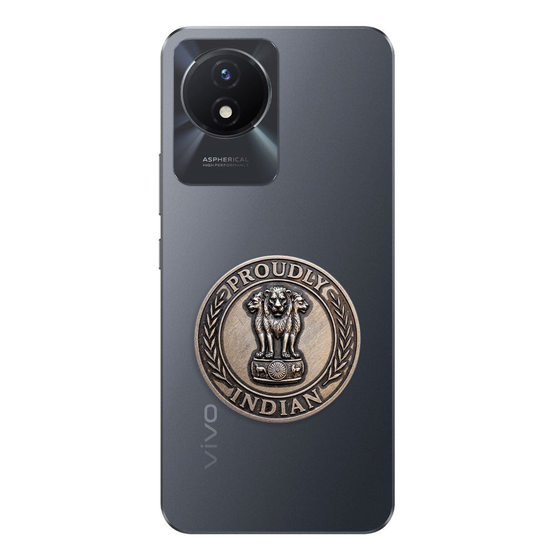 Vivo Y02t 5G Compatible Satyamev Jayate 3D Metal Emblem Sticker