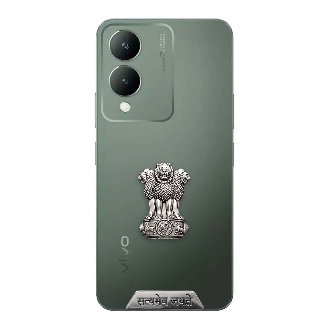 Vivo Y17s 5G Compatible Satyamev Jayate 3D Metal Emblem Sticker