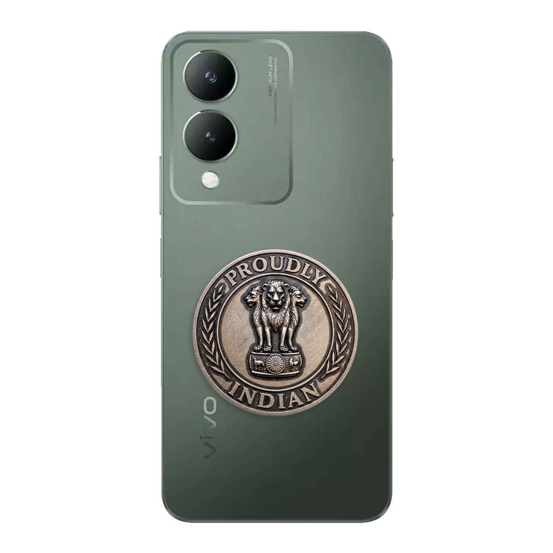 Vivo Y17s 5G Compatible Satyamev Jayate 3D Metal Emblem Sticker