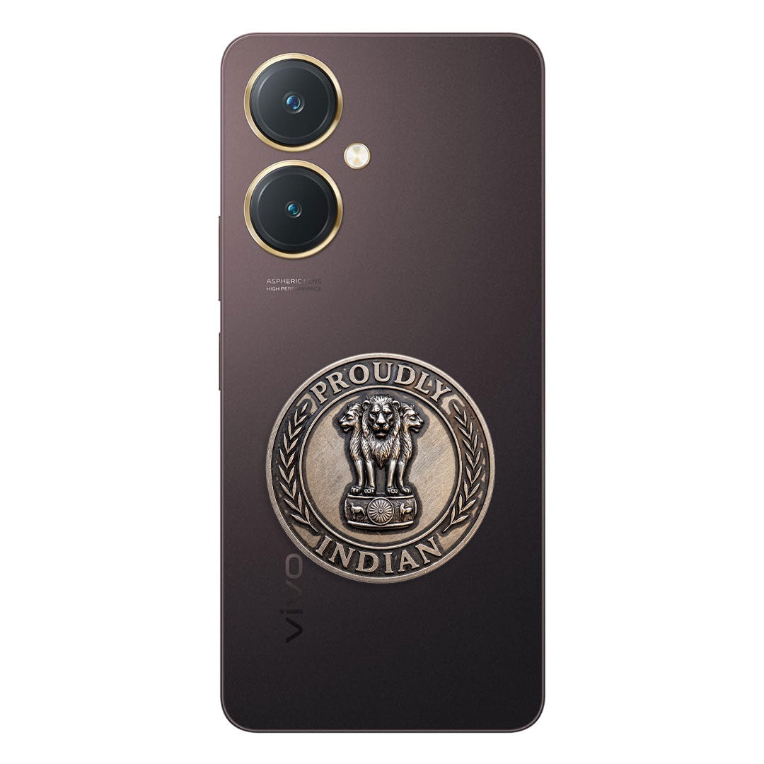 Vivo Y27 5G Compatible Satyamev Jayate 3D Metal Emblem Sticker