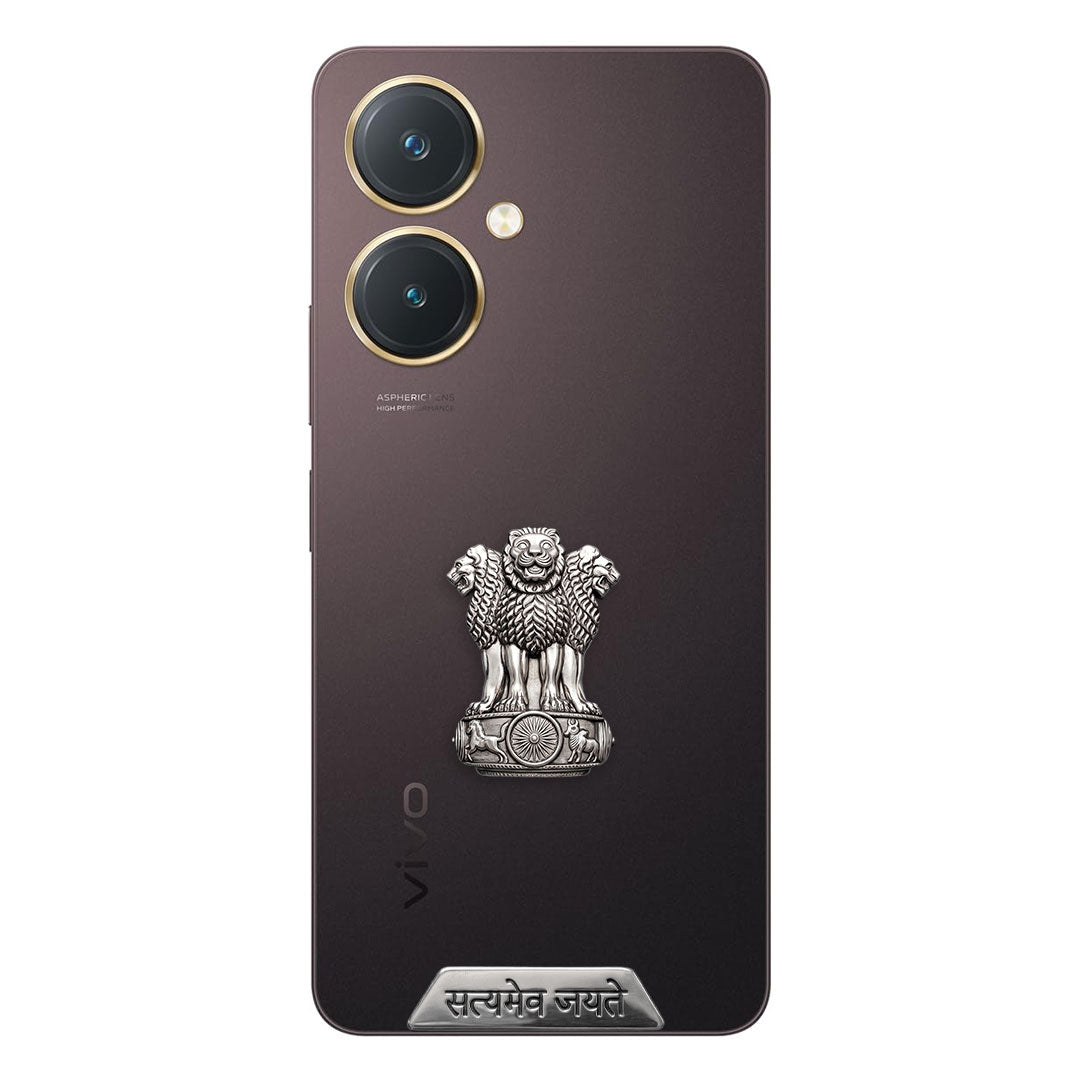 Vivo Y27 5G Compatible Satyamev Jayate 3D Metal Emblem Sticker
