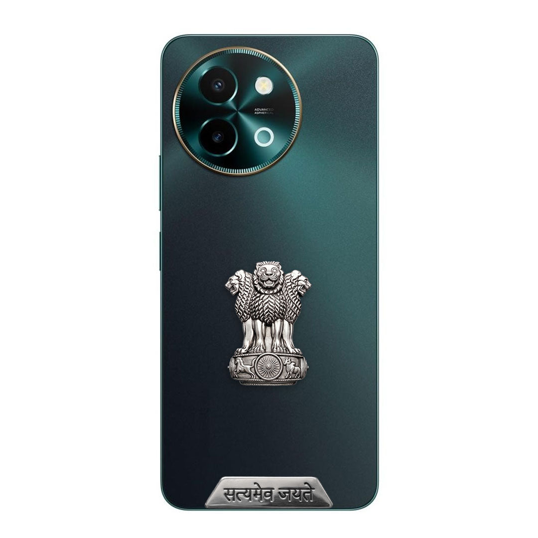 Vivo Y58 5G Compatible Satyamev Jayate 3D Metal Emblem Sticker