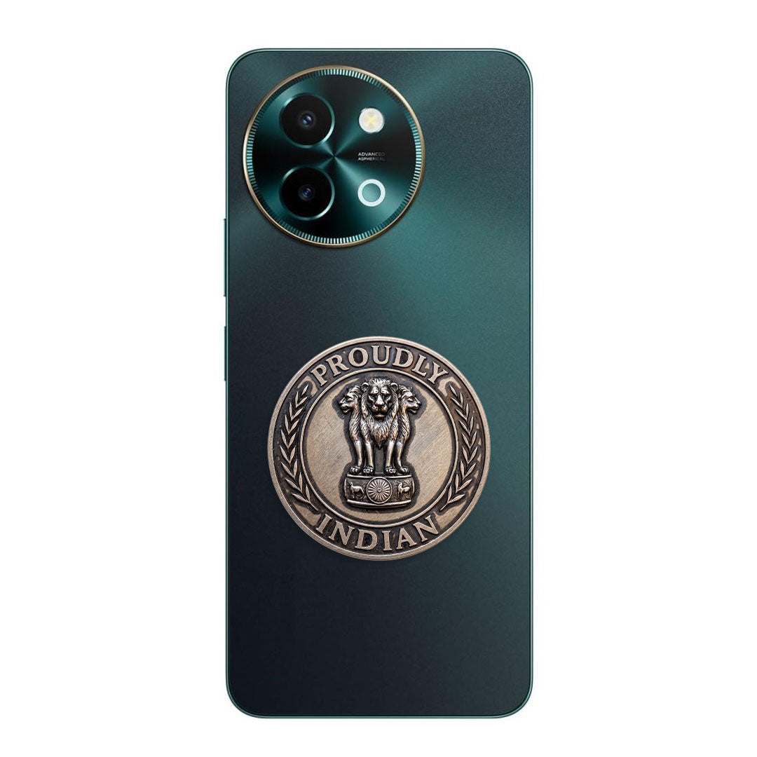 Vivo Y58 5G Compatible Satyamev Jayate 3D Metal Emblem Sticker