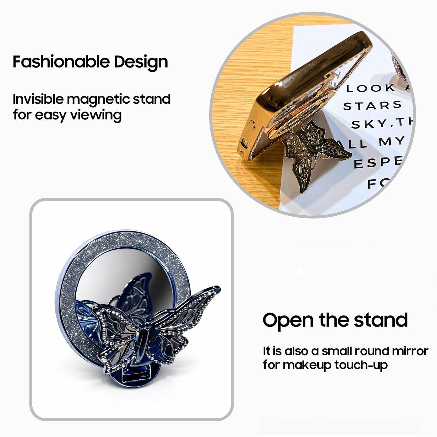 Vivo T2 Pro 5G Premium Butterfly Stand Airbags Case